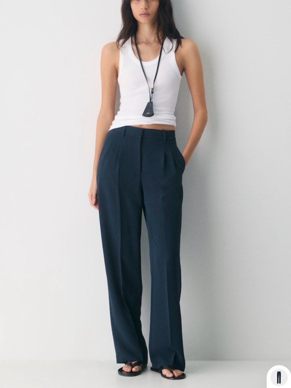 Aritzia Admiral Navy Wide-Leg Trousers